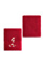 Crush 100% Cotton Embroidered 2-Piece Hand Towel Set Red 50X90 Red