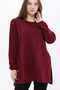 Women's Burgundy Buttoned Tunic