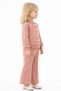 Crew Neck Bowknot Detailed Dusty Rose Color Girls' Tracksuit Set - 2