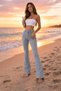 Rüya Women's Stretch Fabric Light Gray Spanish Jeans Trousers - 3
