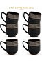 Eureka Collection Coffee Mugs in Black (300ml) Real Gold Plated