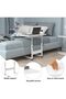 Adjustable Laptop Desk with Wheels – Portable Rolling Table, Metal Frame - 4