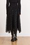 Women's Black Lined Velvet Flock Printed Bell Tulle Skirt Etk-19000383 - 4