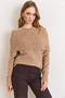 Women's Camel Boat Neck Soft Textured Knitwear Sweater Kzk-19001152 - 5