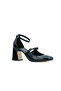 Genuine Patent Leather Classic Women's Shoes with Ankle Strap - Zf8350 - 2