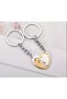Couple Cat Lovers Keychain Set Gold Silver Interlocking Heart Keychain - 2