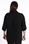 Trend42Plus Large Size Black Shirt with Pocket Detail - 5
