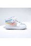 Girl's High-Top Velcro Sneaker with Hologram Detail, White-Colored Sports Shoes