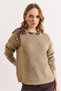 Women's Mink Leopard Scarf Detailed Soft Textured Knitwear Sweater Kzk-19001134 - 6