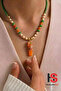 Tree of Life Detailed Orange Natural Stone Necklace - 4
