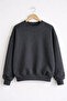 Antrasit Gri 2 İplik Oversize Basic Sweatshirt - 6