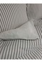 Double-Sided Cotton Linen Pillowcase 50X70 cm – Cream/Beige & Brown Striped |   Set of 2 - 2