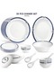 Miami Collection 35 Pcs Dinner Set Platinum Plated