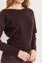Women's Brown Boat Neck Viscose Soft Knitwear Sweater Kzk-19001135 - 3