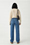 Blue Baggy Jeans with Belt and Epaulet Buckle - 5