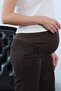 Maternity High Waist Wide Leg Striped Fabric Pants Brown - 7
