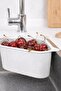Triangular Sink Strainer with Suction Cup Kitchen Sink Corner Strainer White - 2