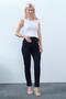 Maternity High Waist Mom Fit Adjustable Waist Fabric Pants Dark Blue - 2