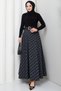 Belted Mevlana Model Plaid Skirt Green Hm2874 - 3