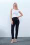 Maternity High Waist Mom Fit Adjustable Waist Fabric Pants Dark Blue - 3
