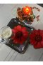 Color of Love Series Red Poppy Design Digital Printed Laser Cut Cocktail & Presentation Napkin - 3
