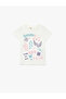 Printed Short Sleeve Crew Neck Cotton T-Shirt - 3