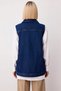 Women's Shirt Collar Sleeveless Buttoned Pocketed Denim Vest Jacket Regular Fit Fabric Stylish %100 Cotton - 6