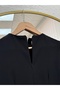 Yelda Double-Breasted Closed Minimal Accessory Detailed Crepe Dress-Fa1044 Black - 6