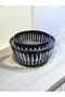 Cut Crystal Glass Presentation Bowl / Salad Bowl 25 cm - 19 cm Set of 2 Black - 2