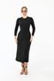 Draped Long Waist-Slit Women's Dress - 7