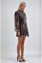 Leopard Printed and Belted Tulle Dress 2990 - 4