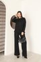 Women's Black Glitter Detail Relaxed Fit Two-Piece Set - 6