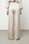 Women's Rayon & Viscose Blended Silky Textured Reflective Beige Patterned Palazzo Trousers - 4