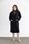 Women's Buttoned Cashmere Coat with Pockets - 3