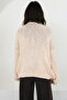 Vanilla V-Neck Thick Thessaloniki Knitted Soft Textured Oversize Sweater Alc-X14850 - 4