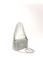 Women's Stone-Embellished Imported Evening Dress Bag Portfolio Bag Silver Color