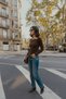 Brown Boat Neck Blouse with Shoulder Detail - 4