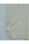 Square Patterned Soft Knitwear Tunic - Cream - 3