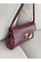 Stylish Burgundy Women's Shoulder Bag with Front Lock Detail, Single Strap, Lining and Hidden Pocket En28 Boy18 - 3