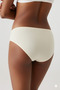 Cream Color Normal Waist Comfortable Fit Panties Stretch Fabric Cotton Classic Basic Bikini Panties - 3