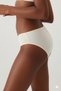 Cream Color Normal Waist Comfortable Fit Panties Stretch Fabric Cotton Classic Basic Bikini Panties - 2
