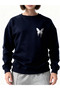 Livo Sweatshirt Lacevert Crew Neck Special Design Butterfly Printed