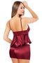 Satin Lace Detailed Thin Strap Burgundy Shorts Set Mlrs-3094 - 2