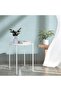 Round Side Table, Metal Outdoor End Table, Modern Coffee Table
