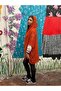 Orange Color Hooded Mercerized Cardigan - 2