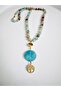Agate Natural Stone Tree of Life Long Necklace (80 cm) Earring Set - 5