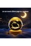 Dolphin Figured Led Crystal Ball Decorative Night Light with Wooden Stand -