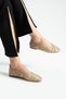 Floria Dantel Women's Beige Flat Ballet Lace Woven Floral Patterned Elegant Casual Shoes - 4