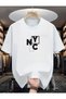 Nyc Square Printed Oversized Crewneck Men's T-Shirt