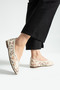 Floria Dantel Women's Cream Flat Babet Lace Woven Floral Patterned Elegant Casual Shoes - 4